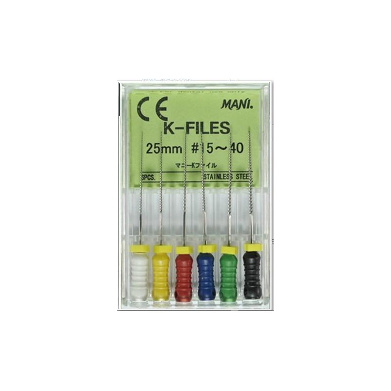 Mani Root Canal SS K-Files 6/pk 25mm