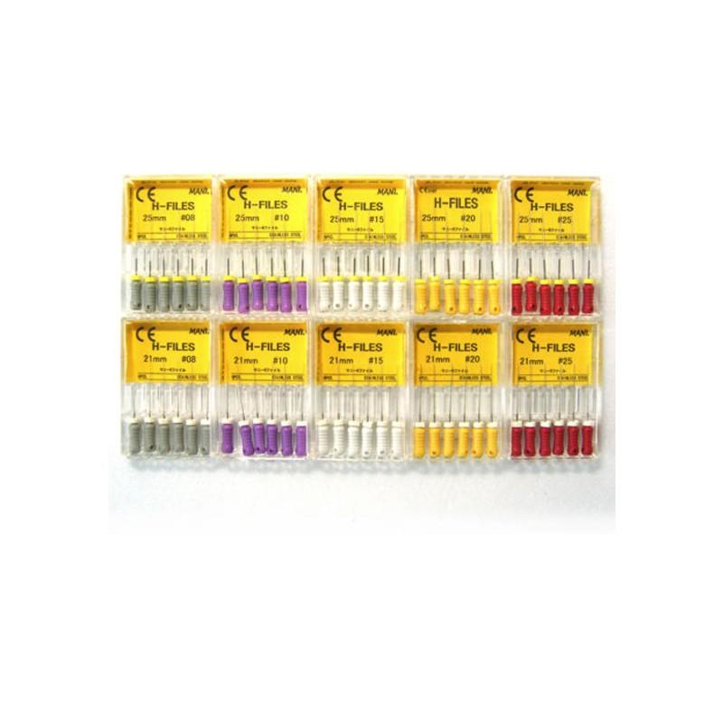 Mani Root Canal Hedstrom SS H-Files 6/pk 21mm