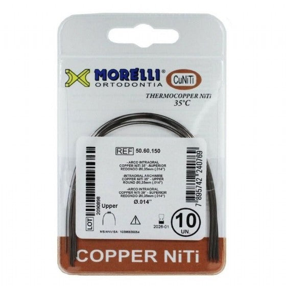 Morelli CuNiTi Thermo Copper Heat-Activated Archwire Rectangular 10pcs pack