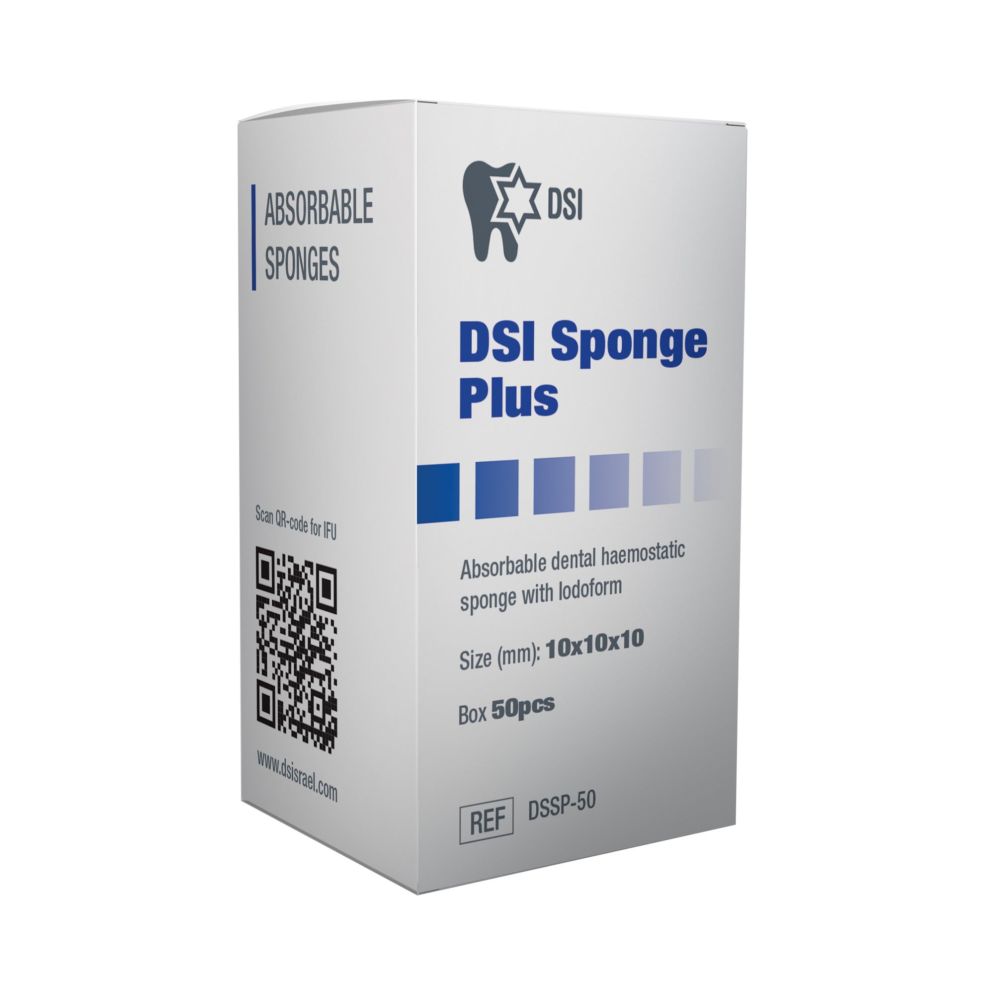 DSI Collagen Sponge Plus Absorbable Hemostatic with Iodoform 10x10mm