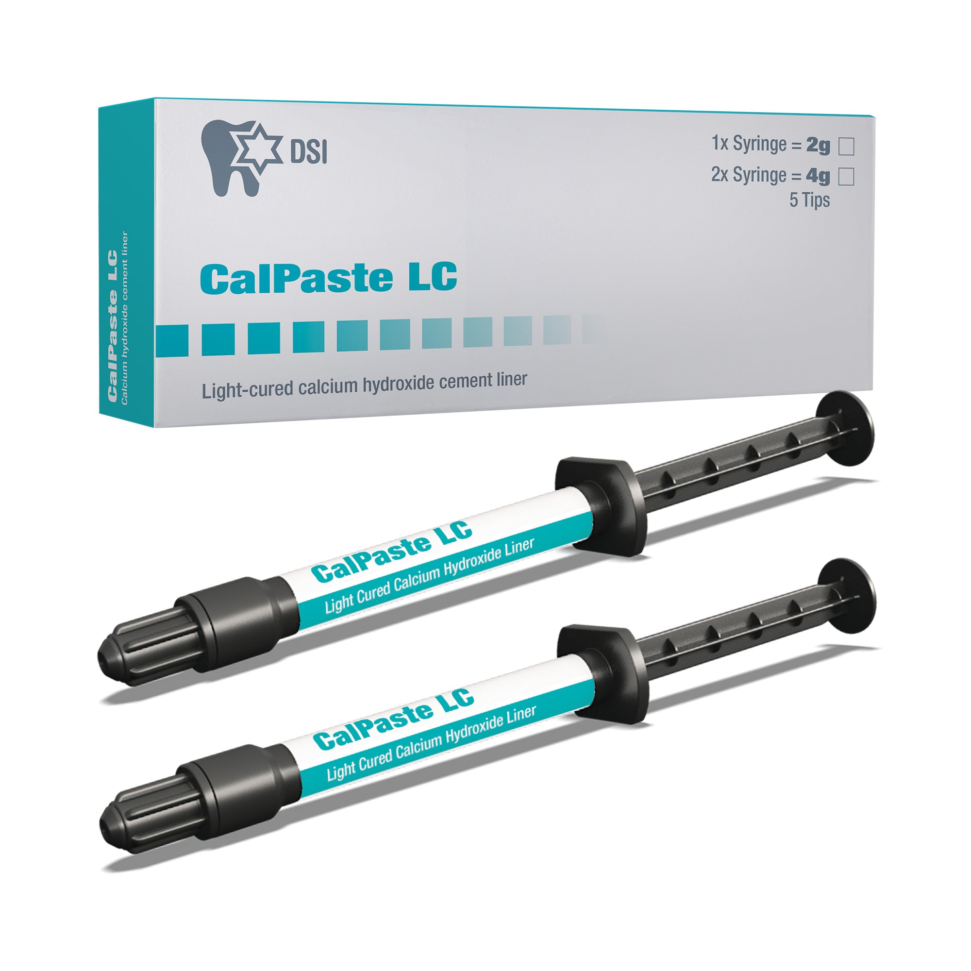 DSI CalPaste LC Light-Cured Calcium Hydroxide Base Liner 2g Syringe