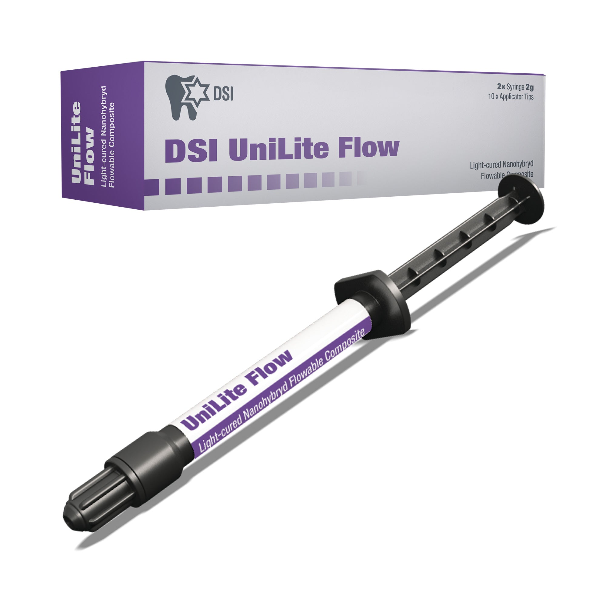 DSI UniLite Flow NanoHybrid LC Flowable Composite in 2x2g Syringe