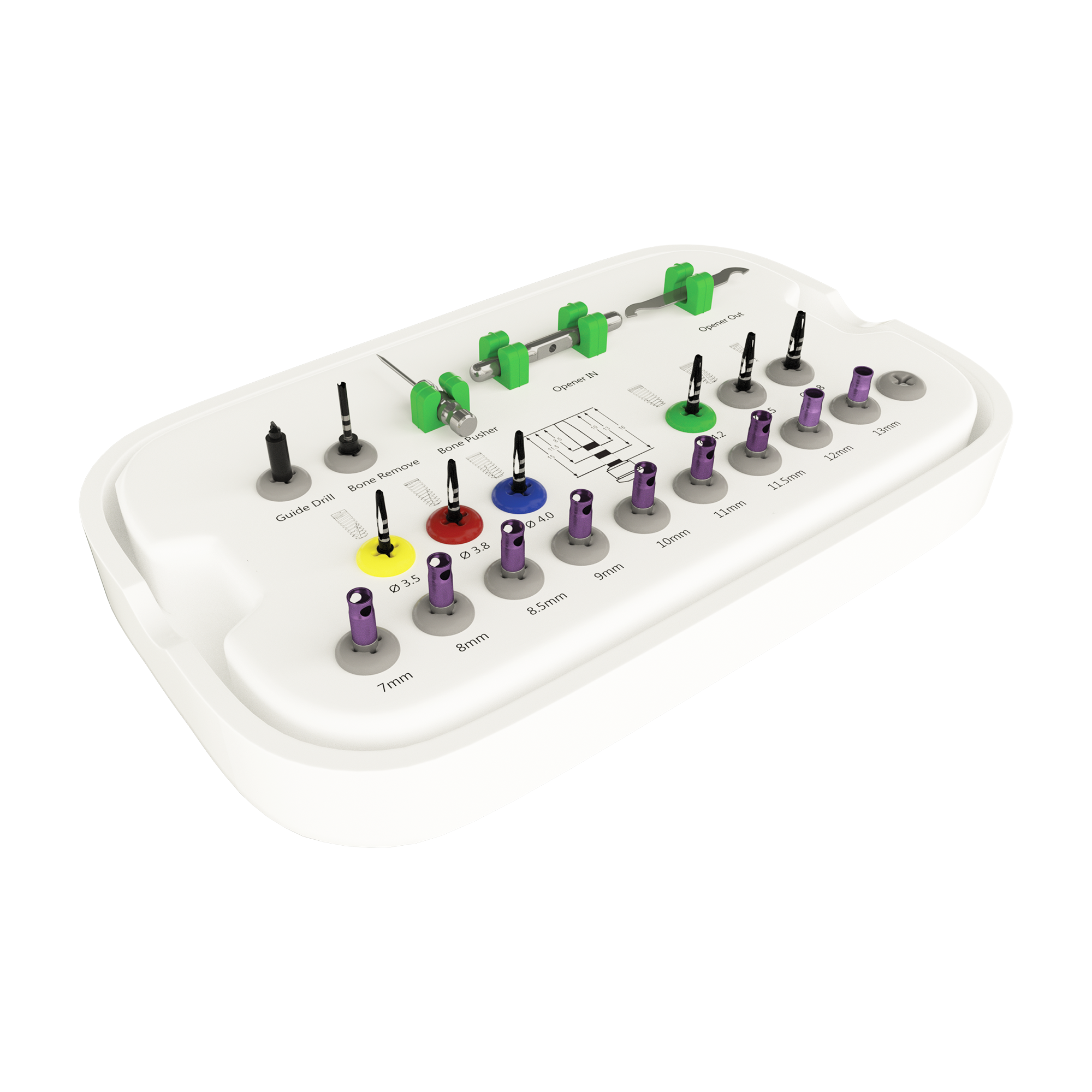 One Drilling System Kit For Implant Osteotomy Preparation