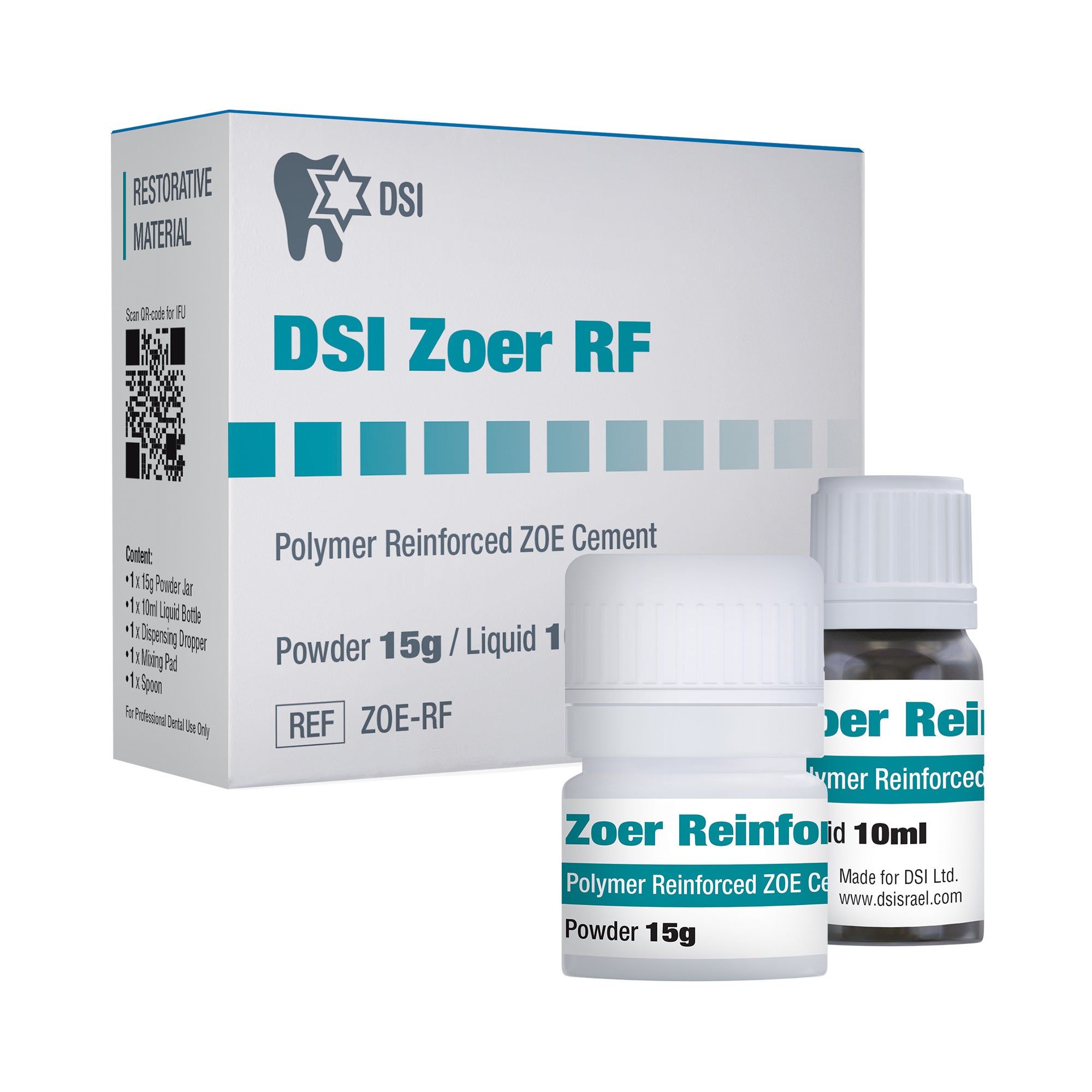 DSI Zoer RF ZOE Polymer Reinforced Temporary Cement 15g + 10ml