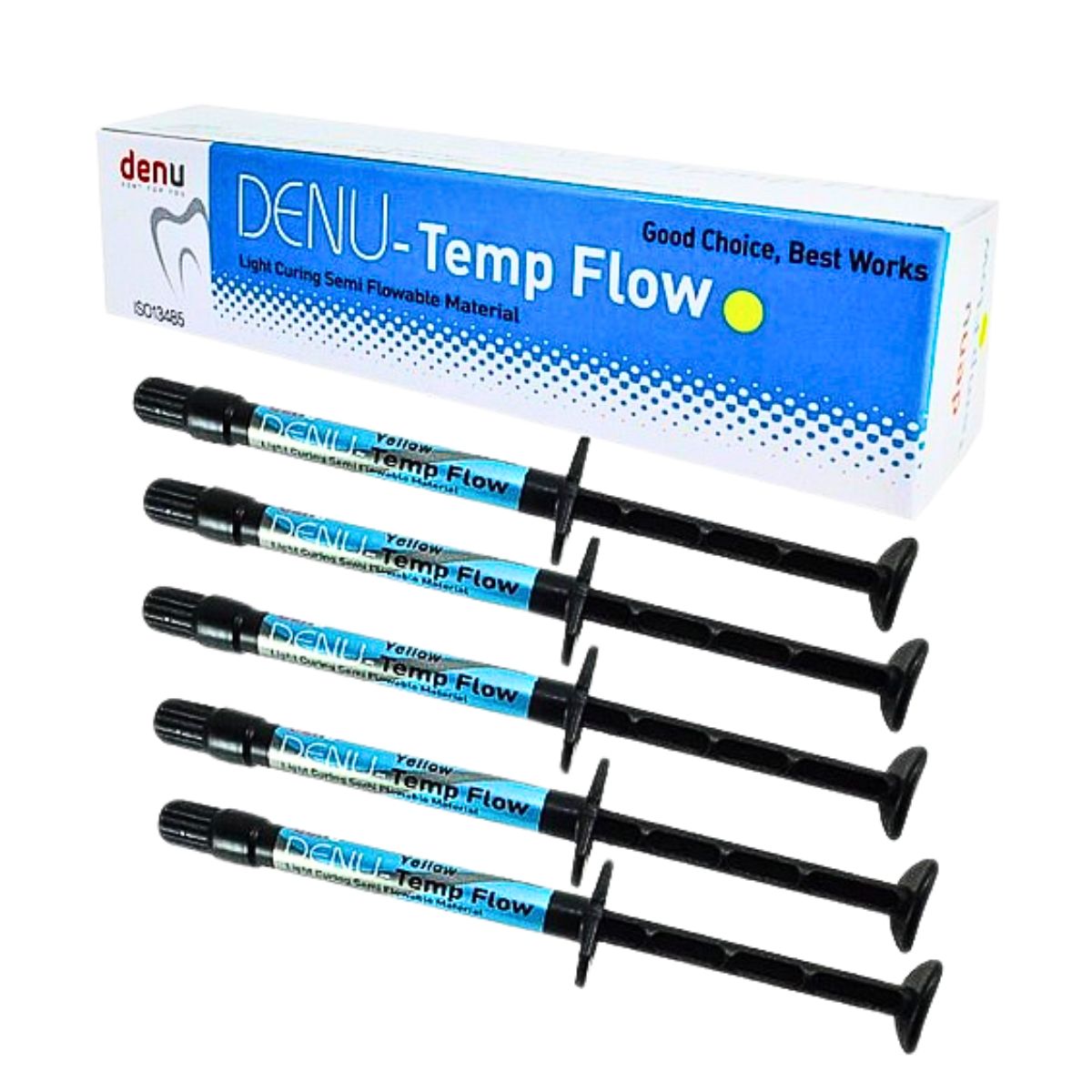 Denu Temp Flow Light Curing Material Yellow 5 syringes 2g