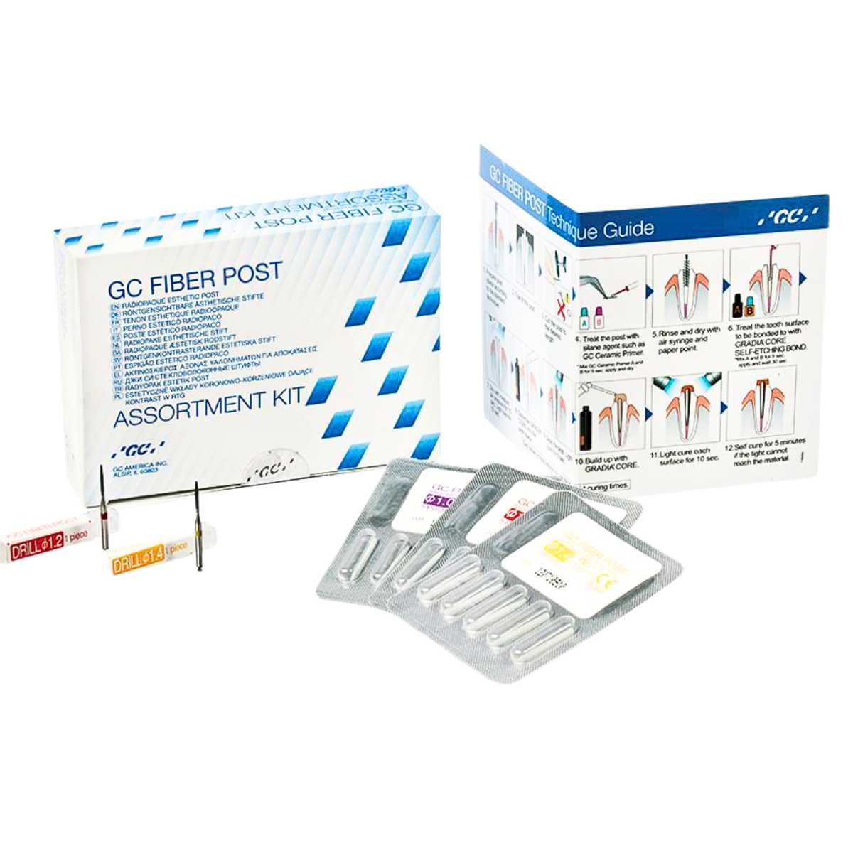 GC Fiber Post Set 15 Posts + 3 Drills