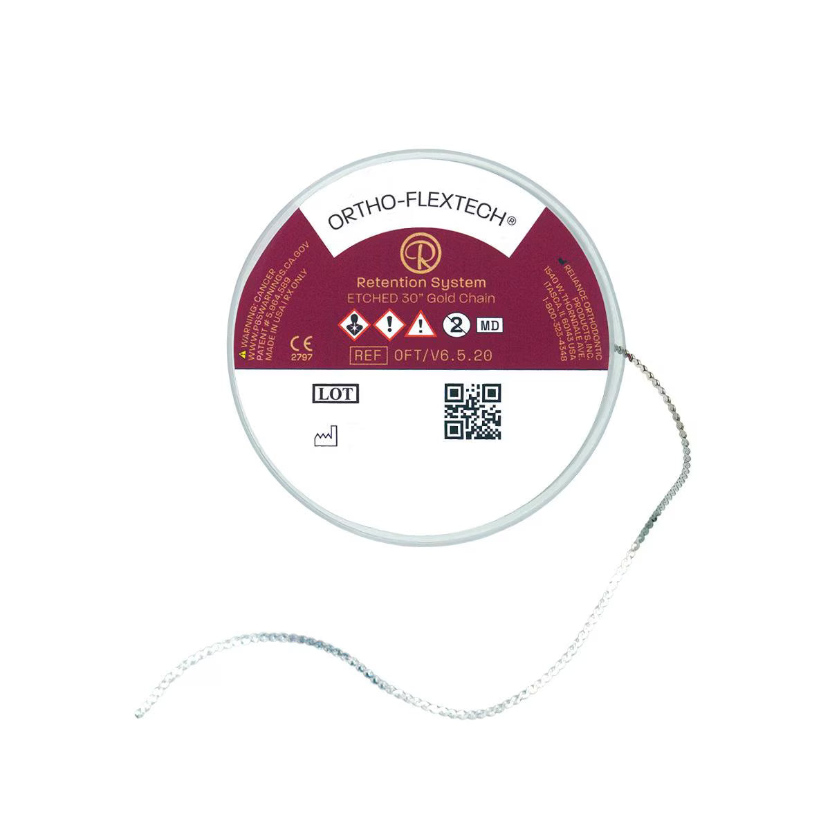 Reliance Ortho Flextech White Gold Chain Retainer Wire 762mm 30"