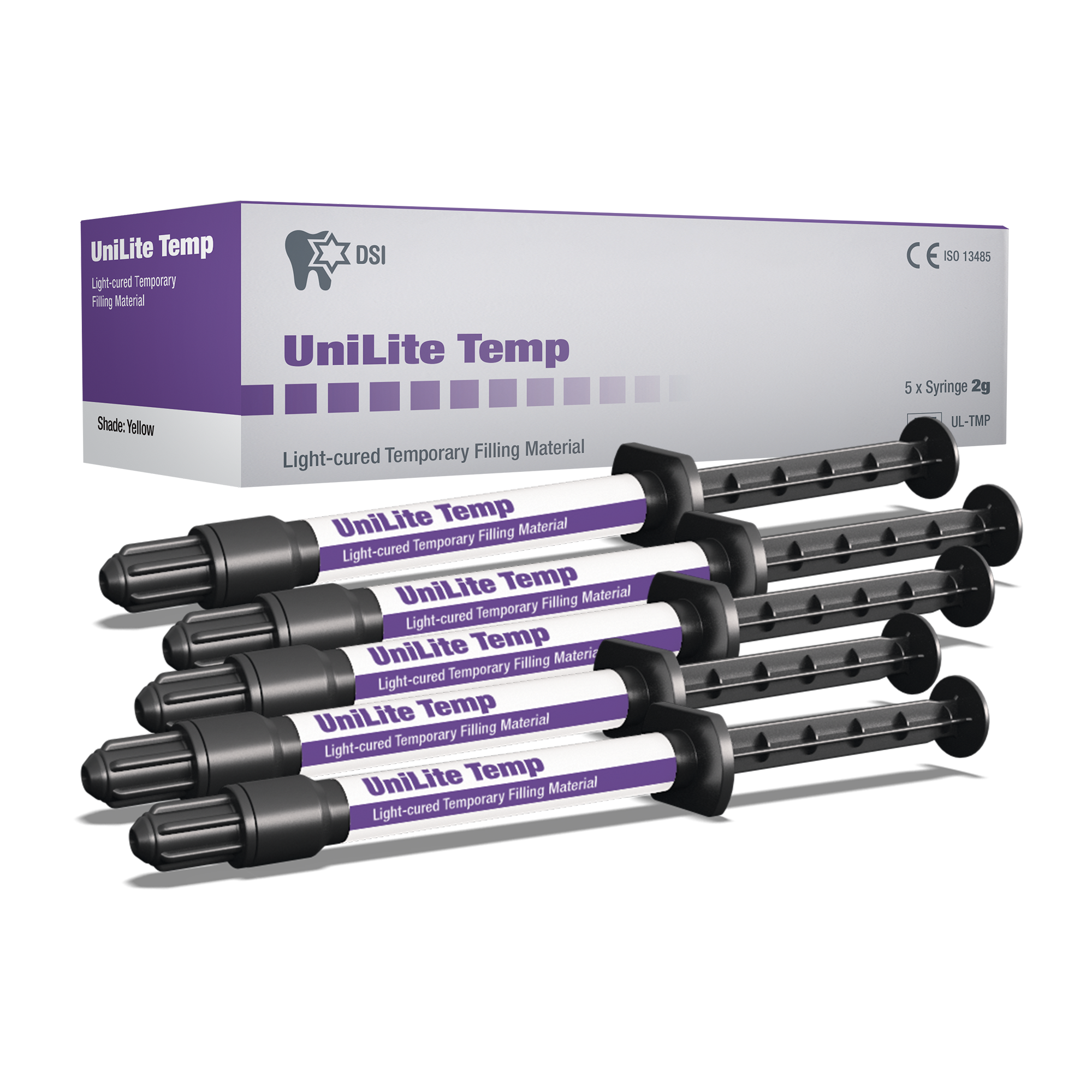 DSI UniLite Temp Light-cured Temporary Cavity Filler in Syringe 2g x 5pcs