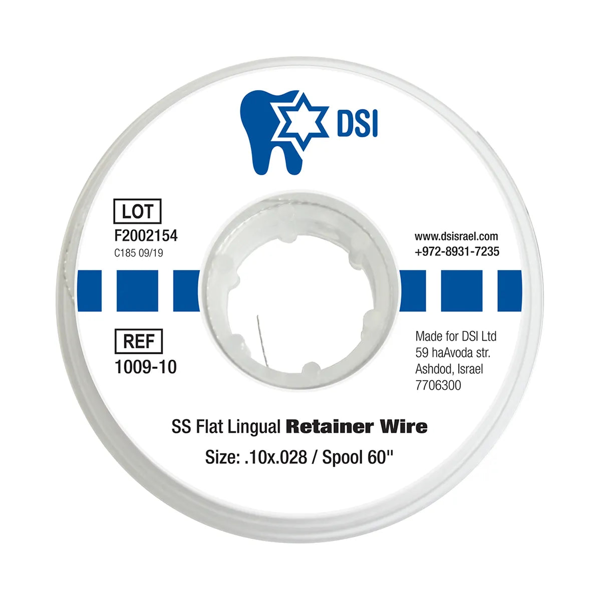 DSI SS Flat Lingual Retainer Wire 4-Strand .10x.028 60" Spool