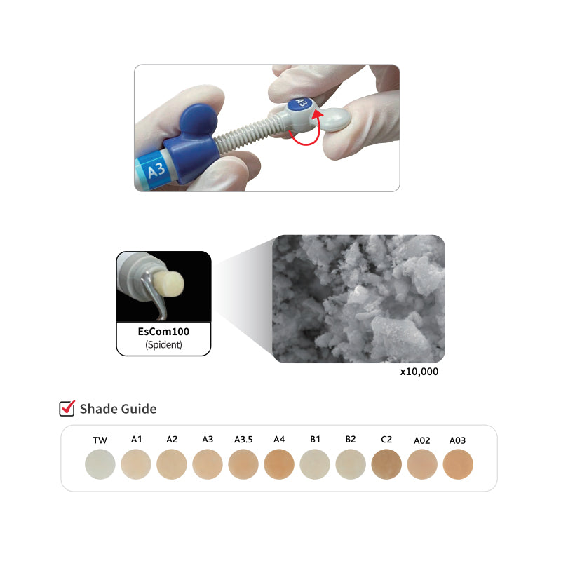 Spident EsCom100 Light-Cured Nanohybrid Composite Resin 4g