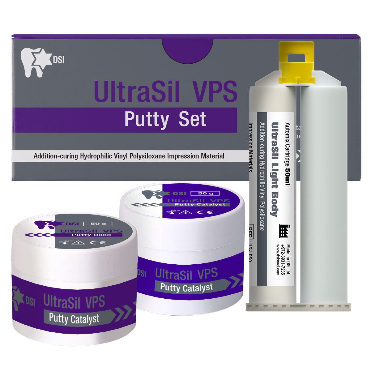DSI UltraSil Dental Impression Putty Trial Kit 50+50ml + 50ml light body (wash)