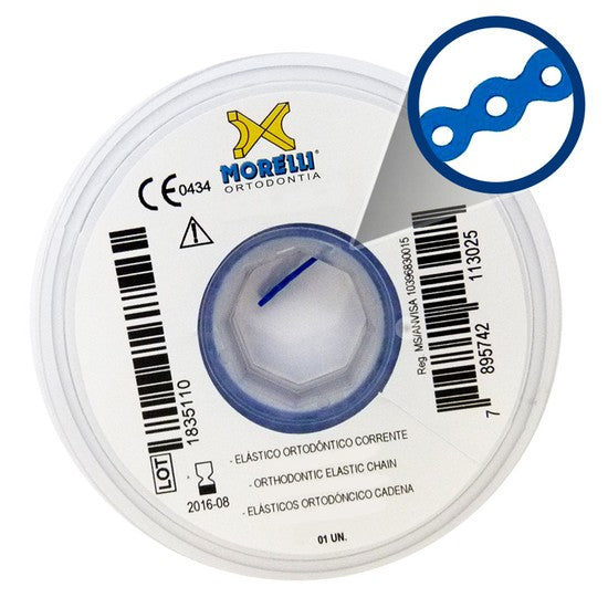 Morelli Orthodontic Elastic Power Chain Crystal Blue 1.5m
