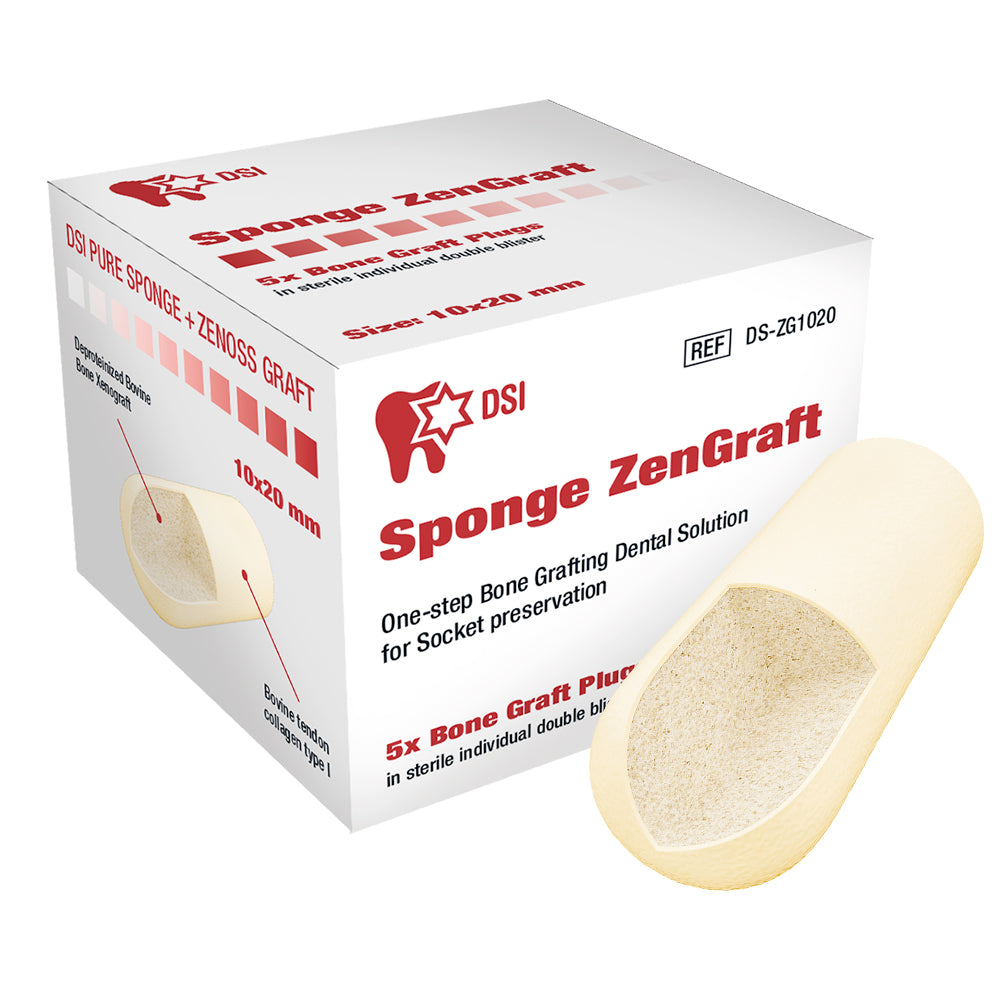 DSI Sponge ZenGraft Bone Plugs for Ridge Grafting 100% Bovine