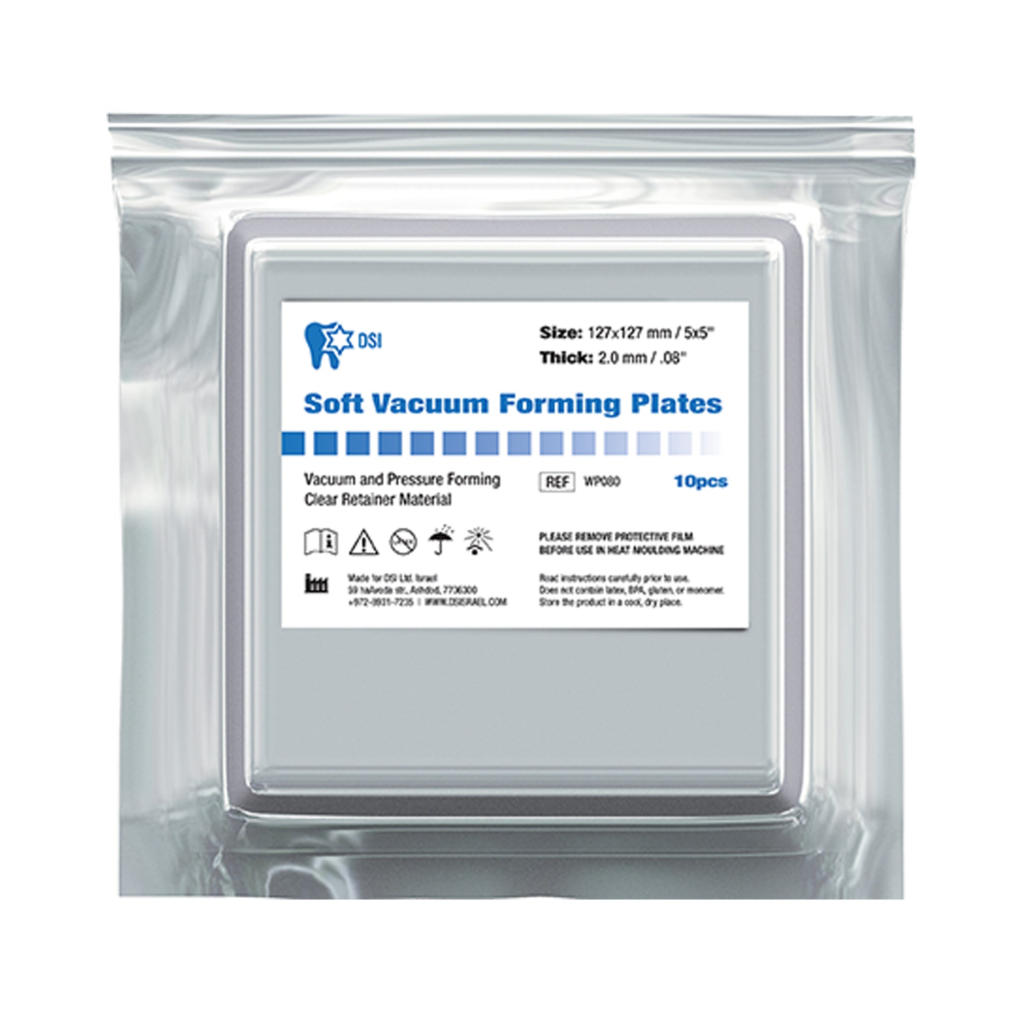 DSI Soft Vacuum Forming Plates For Whitening Trays 125x125mm
