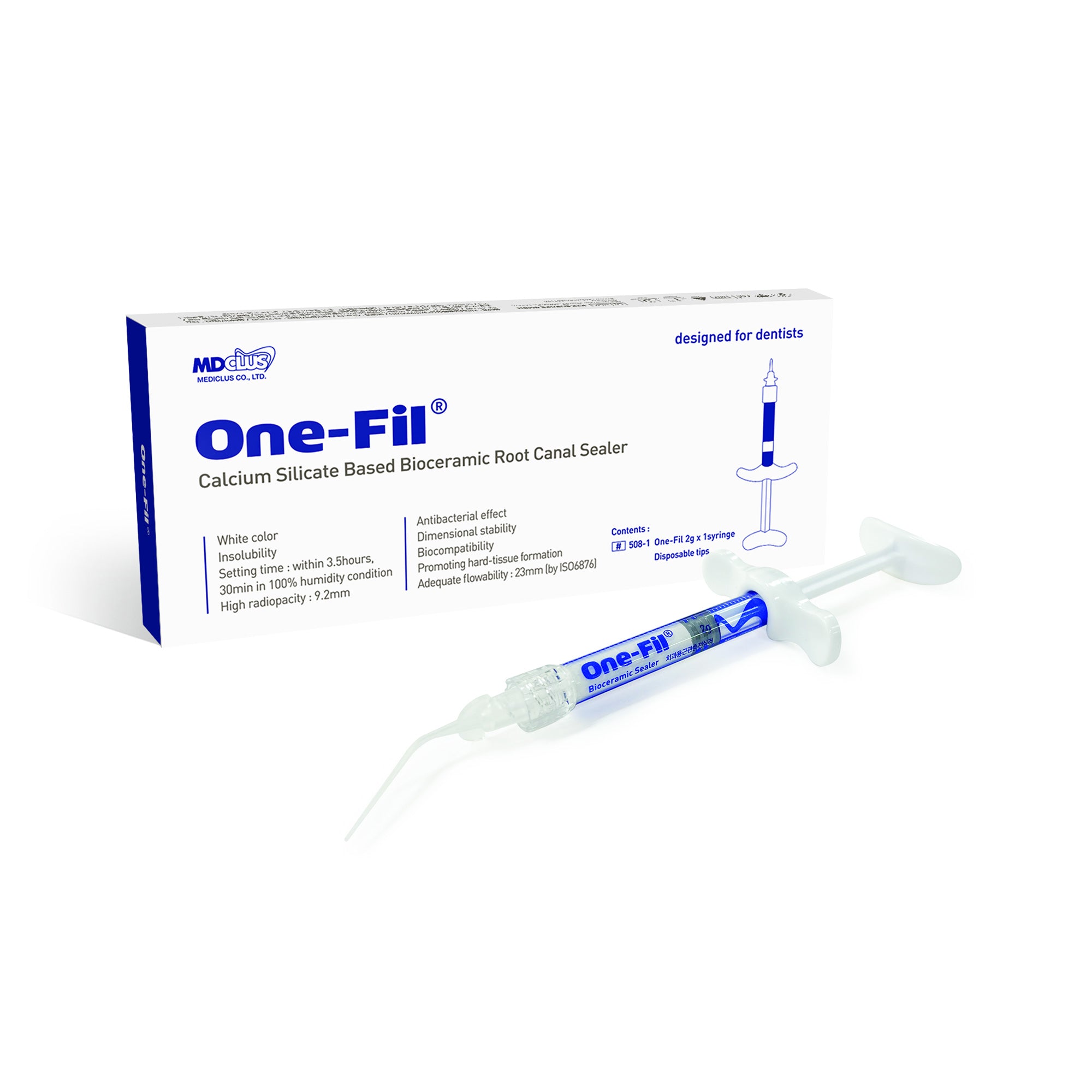 MDCLUS One-Fil Calcium-Silicate Bioceramic Root Canal Sealer In Syringe 2g