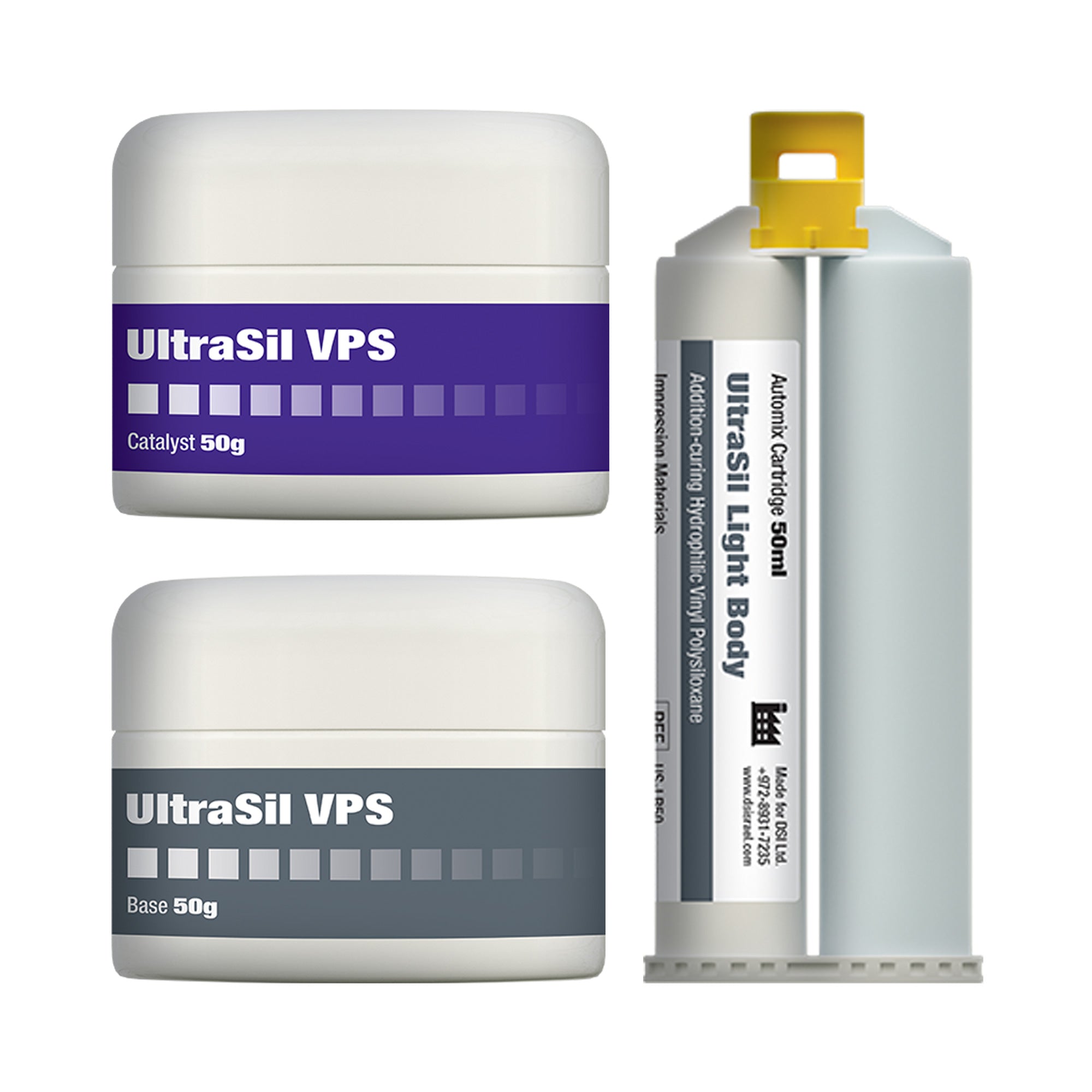 DSI UltraSil VPS Impression Material Trial Kit 50ml Base, Catalyst & Wash