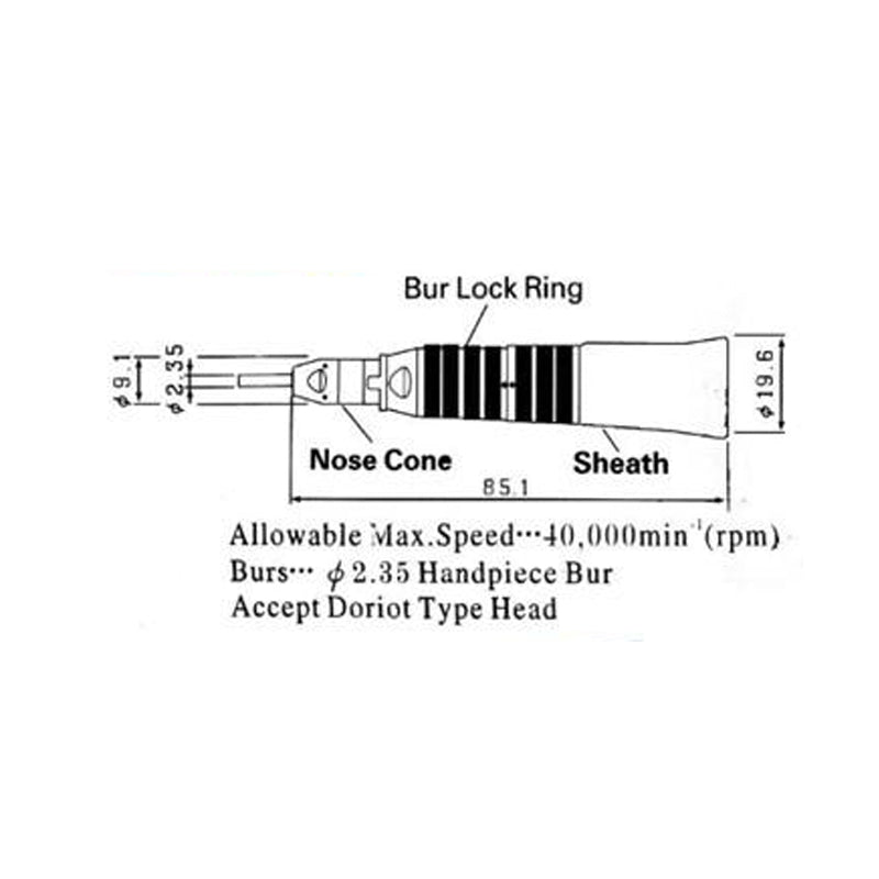 Straight Nose Cone Handpiece
