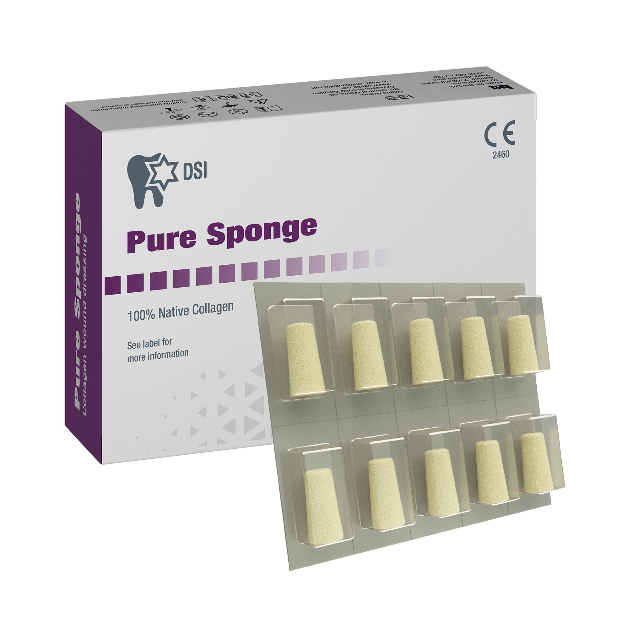 DSI Pure Sponge Sterile Collagen Plug In Blister