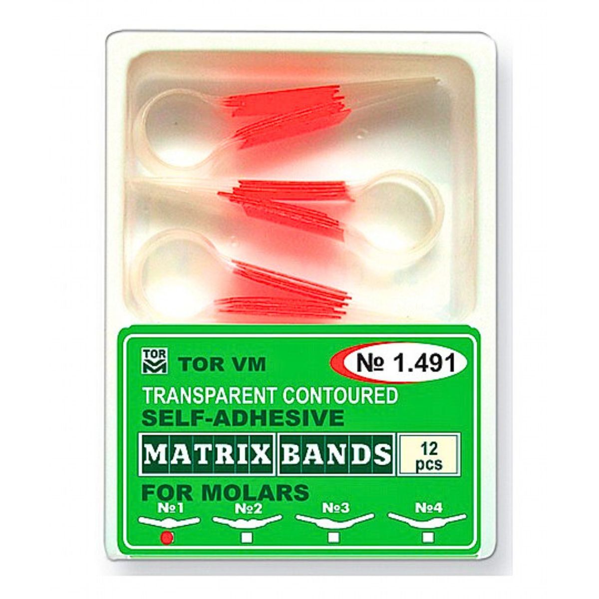 Tor VM Transparent Contoured Self-Adhesive Matrix Bands 12pcs Each Pack