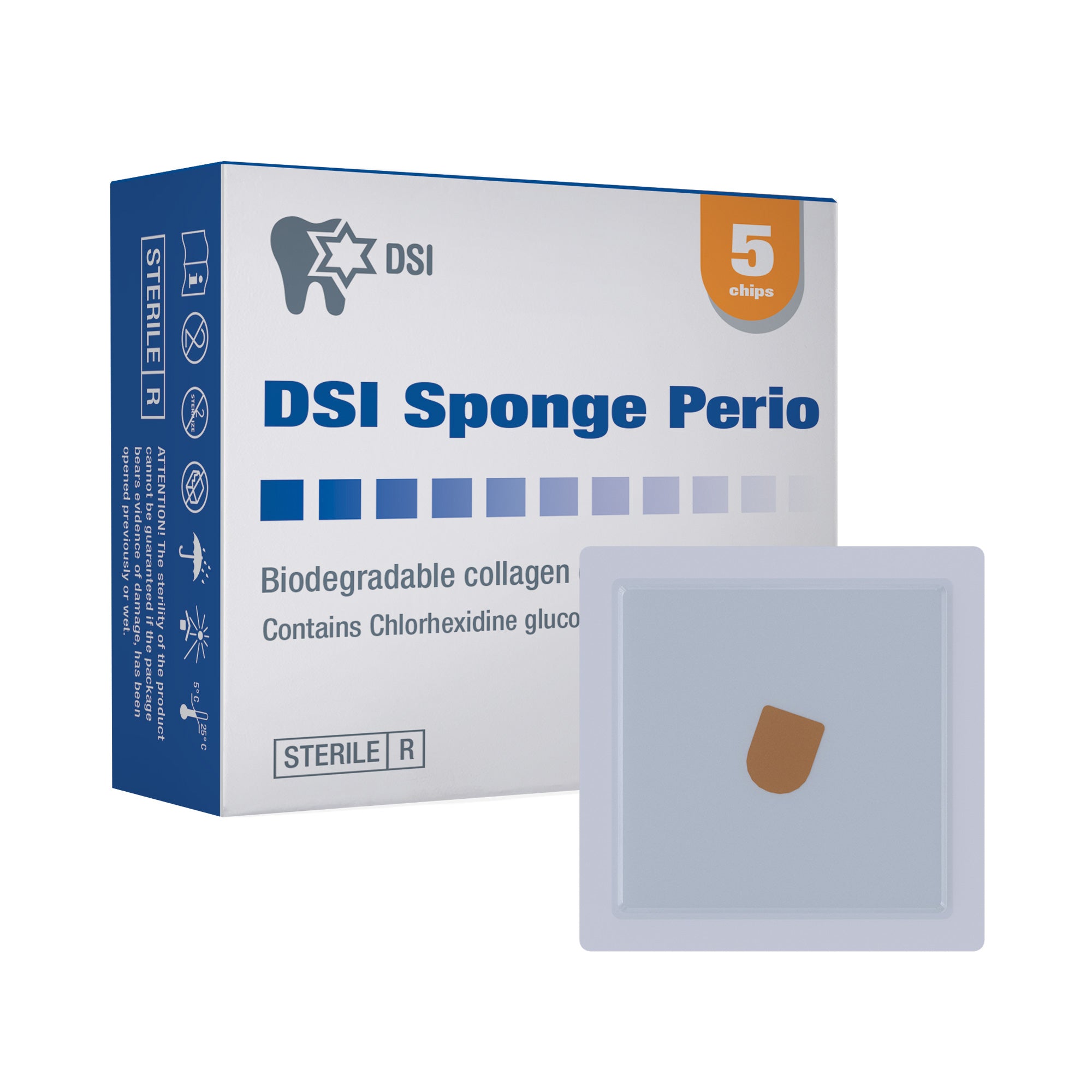 DSI Perio Sponge Collagen Chips 2.5mg of chlorhexidine gluconate
