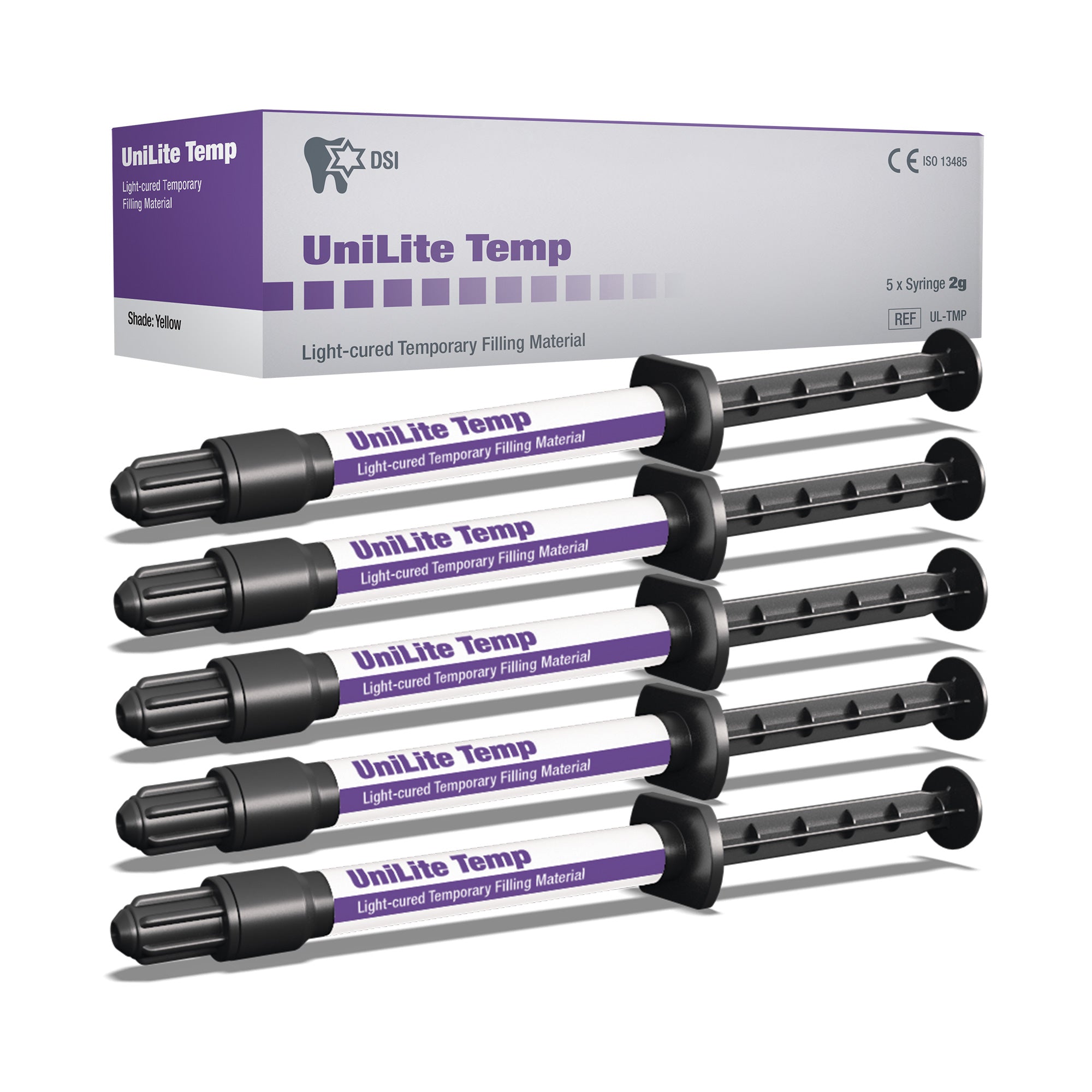DSI UniLite Temp Light-cured Temporary Filling Material In Syringe 5x2g each