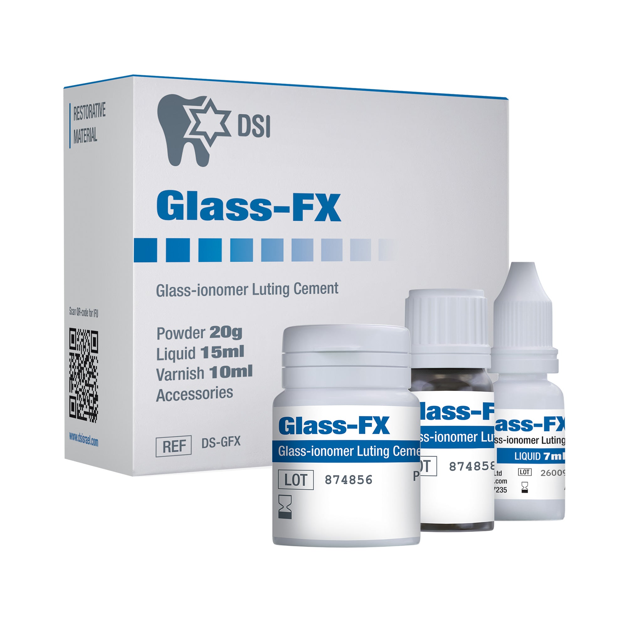 DSI Glass FX Glass-Ionomer Luting Cement 20g + 15ml + 10ml