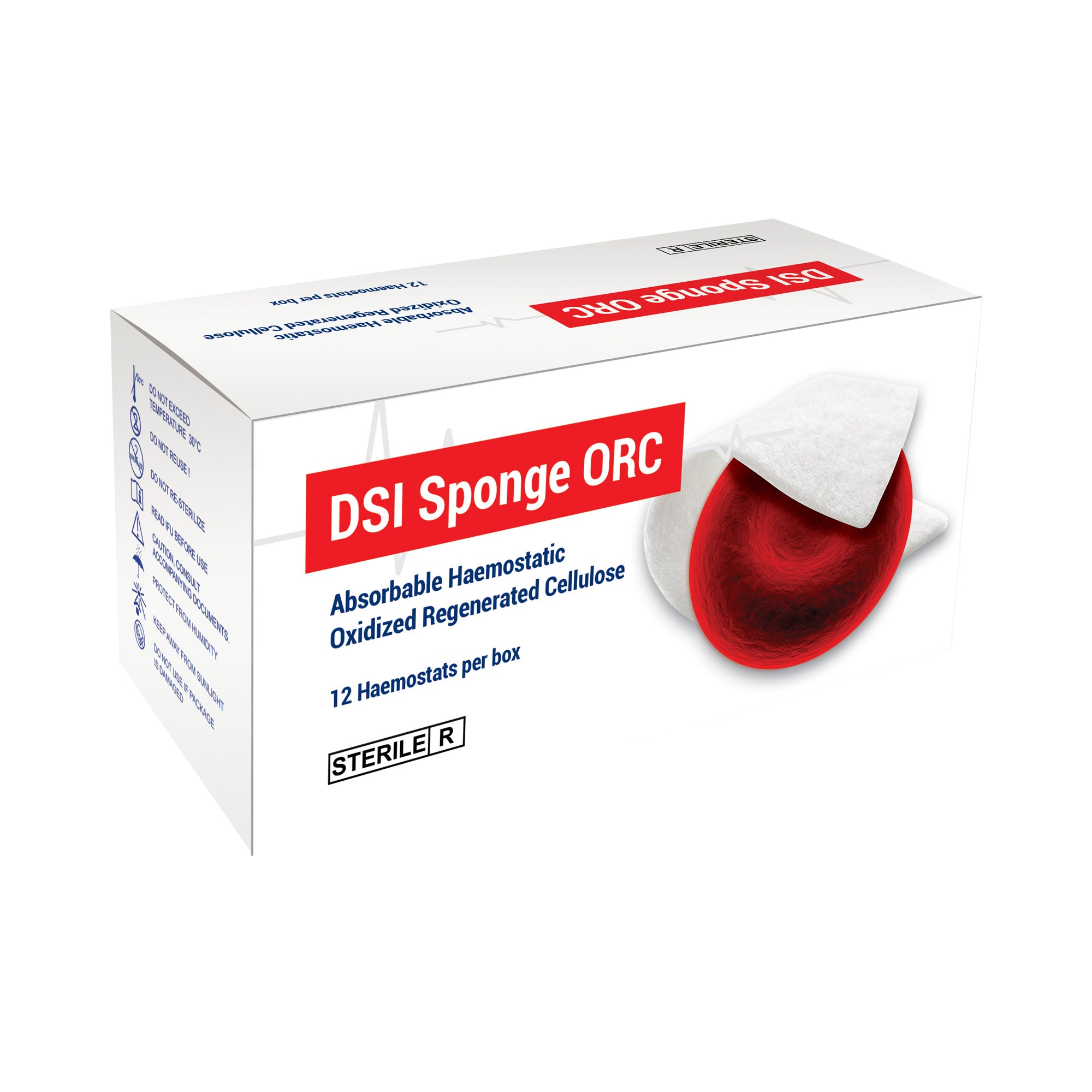 DSI ORC Sterile Absorbable Hemostatic Sponge Non-Woven 25x51mm