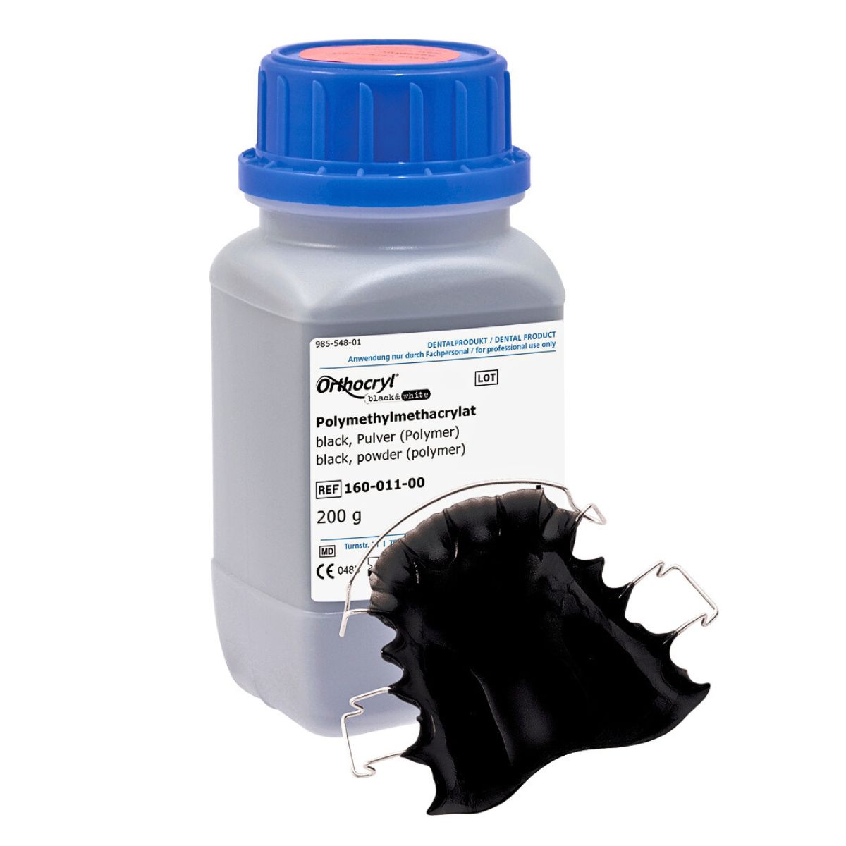 Dentaurum Orthocryl Acrylic Black Powder 200g