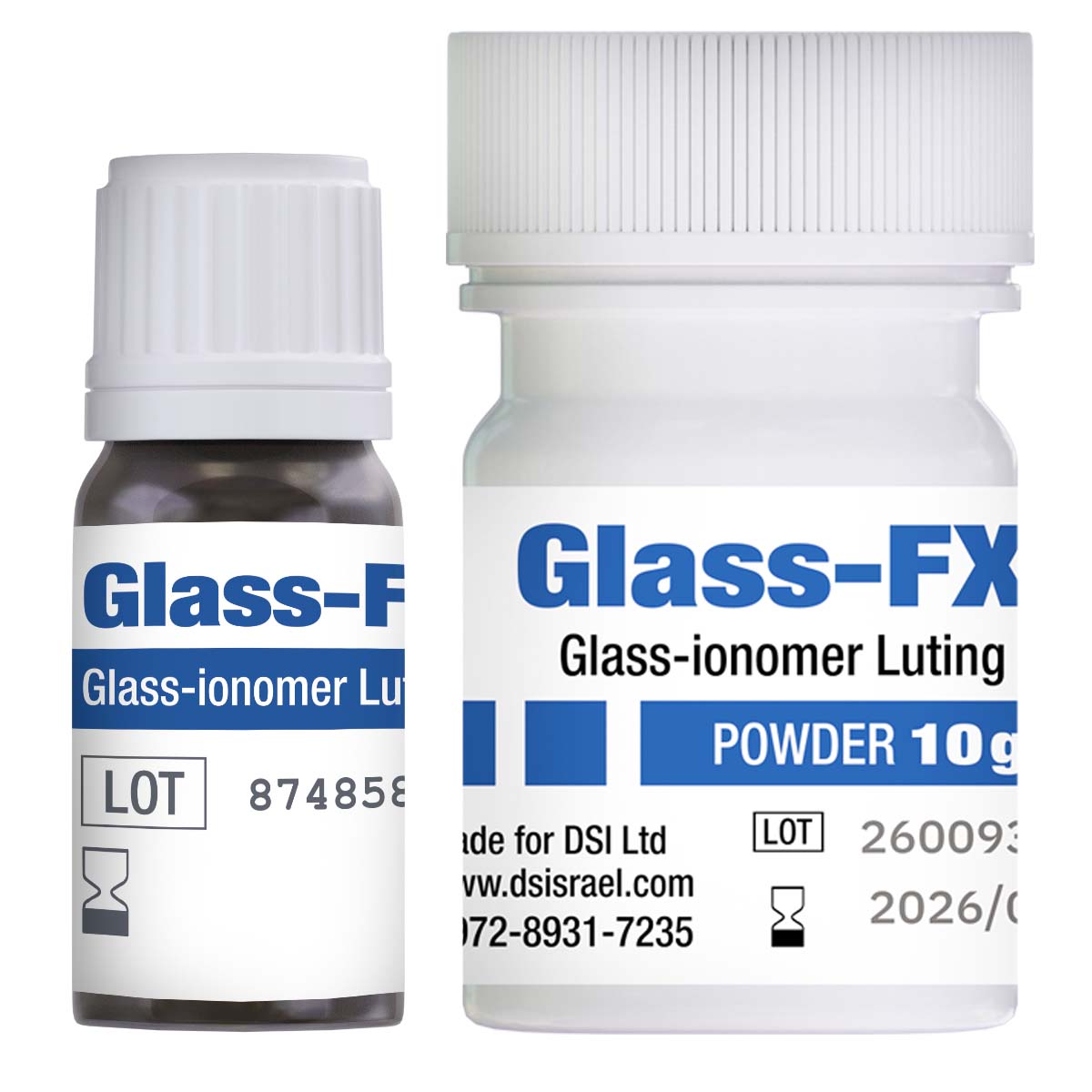 DSI Glass FX Glass-Ionomer Luting Cement Mini Powder Liquid 10g 7ml
