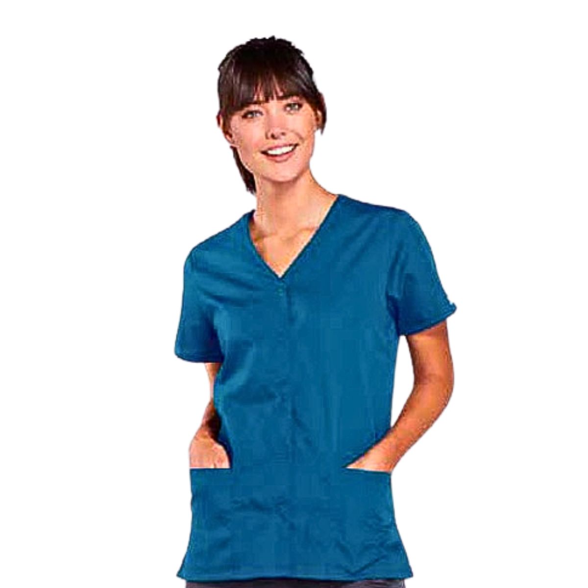 DSI Unisex Dental Robe Short Sleeve Button down Blue