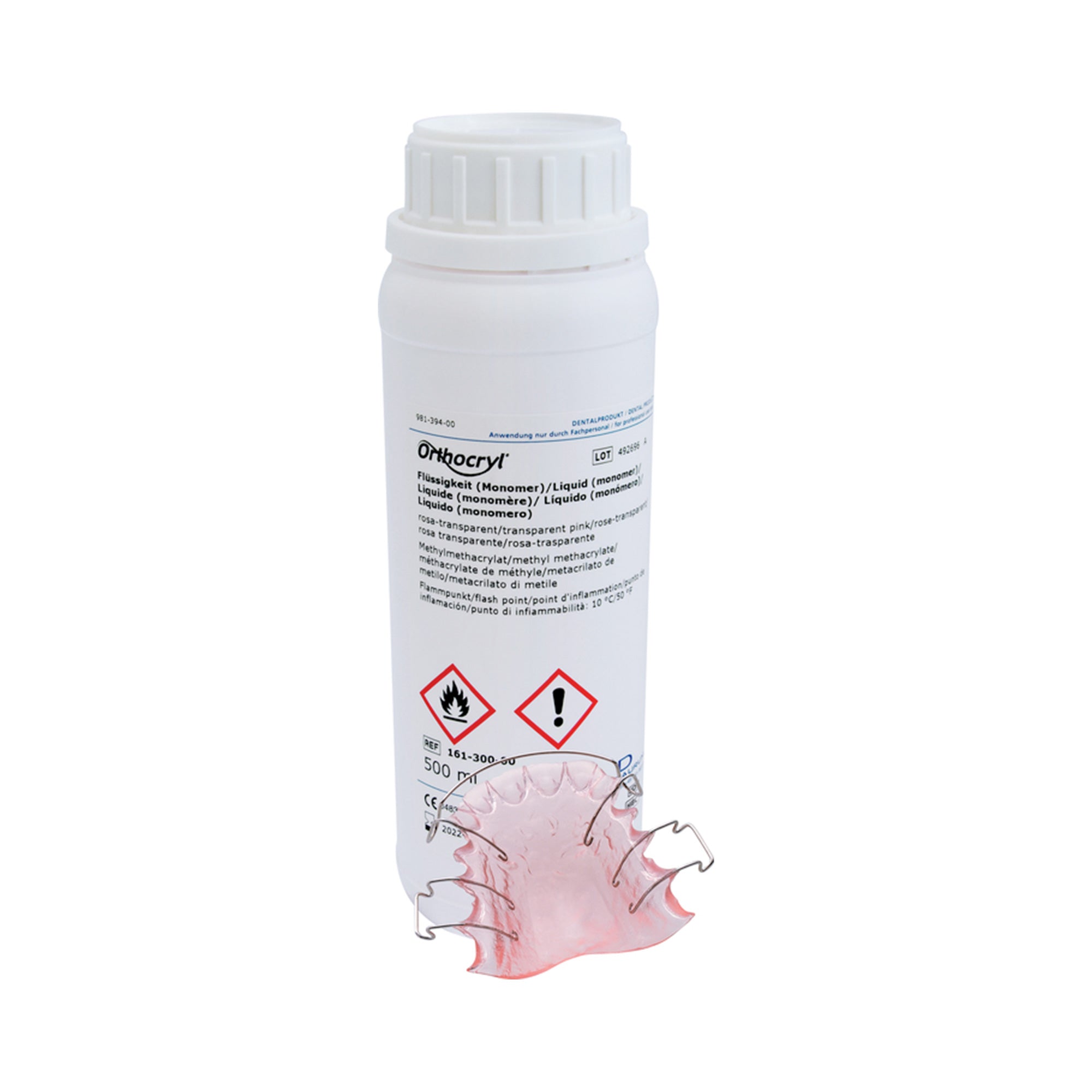 Dentaurum Orthocryl Transparent Pink Acrylic Liquid 500ml